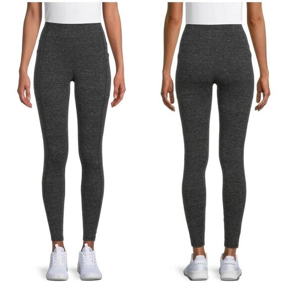 Athletic Works Stretch Cotton Side Pocket Ankle Leggings (Heather Grey) - Small - Picture 1 of 9